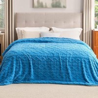 Bedsure Sherpa King Size Blanket For Bed Fuzzy Soft Cozy Blanket King Size Fleece Thick Warm Blanket For Winter Horizon Blue