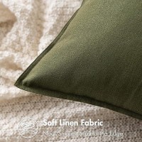 Miulee Pack Of 2 Olive Green Pillow Covers 26X26 Inch Decorative Couch Throw Pillow Covers Spring Linen Cushion Covers Set Moder