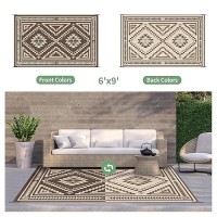 Genimo Outdoor Rug For Patio Clearance 6 X 9 Waterproof Plastic Straw Mat Reversible Camping Carpet Large Area Rugs Mats Fo