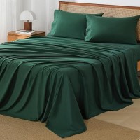 Andency Emerald Green Sheets California King Set 4 Pieces Soft Sheets For Cal King Size Bed Microfiber Sheet Set Deep Pocket