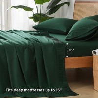 Andency Emerald Green Sheets California King Set 4 Pieces Soft Sheets For Cal King Size Bed Microfiber Sheet Set Deep Pocket