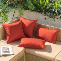 Miulee Pack Of 2 Decorative Outdoor Waterproof Pillow Covers Square Garden Cushion Sham Throw Pillowcase Shell For Fall Patio Te