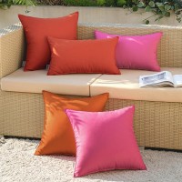 Miulee Pack Of 2 Decorative Outdoor Waterproof Pillow Covers Square Garden Cushion Sham Throw Pillowcase Shell For Fall Patio Te