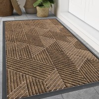 Smiry Front Door Mat Outside Entrance Heavy Duty Natural Rubber Mat Sturdy Trap Dirt And Moisture Indoor Outdoor Door Mat Eas