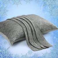 Elegear Cooling Pillow Cases For Hot Sleepers  Japanese Q-Max 0.45 Cooling Pillowcases  Both Sides[Cooling/Cotton]  Breathable Soft Pillowcase For Hair And Skin  Set Of 2-Dark Gray Standard 20