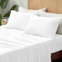 Bedelite Flannel Sheets Twin Size Bright White Super Soft Fleece Sheets Set Fluffy Extra Plush 3 Pieceinclude Fitted Sheet