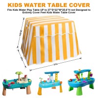 Okyuk Kids Water Table Cover, Water Table Cover Fit Step2 Rain Showers Splash Pond Water Table, Outdoor Patio Waterproof Dust Proof Anti-Uv Cover Accessories For Toddlers 1-3 (Cover Only) (Yellow)