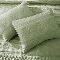 Wdcozy Boho Sage Green Oversized California Cal King Size Quilt Bedding Sets With 2 Pillow Shams Farmhouse Lightweight Soft Bed