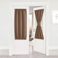 Nicetown French Door Curtain Door Curtains For Door Window With Tieback Blackout Curtains For Bedroom Thermal Insulated Curta