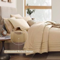 Monbix Full Size Comforter Sets  Full Size Bedding Sets  Warm Comforters  7 Piece Bed In A Bag Full With Sheets Pillowcases & Shams (Peach Pink  Full  80''X90'')