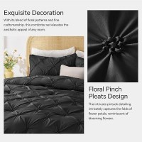 Bedelite Black Twin Comforter Set For Girls 2 Peices Boho Pintuck Bedding Comforter Sets Lightweight Soft Warm Twin Bedding