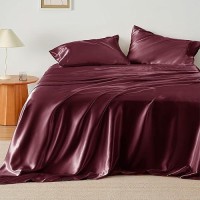 Bedsure Satin Sheets Full Sheet Set 4 Pcs Full Bed Sheets Similar To Silk Sheets Bed Sheets Full Size For Hair And Skin Gi