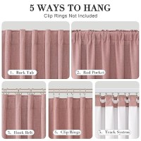 Joywell Blush Pink Linen 100% Blackout Curtains 102 Inch Extra Long  Rod Pocket/Back Tab/Hook Belt Noise Reducing Thermal Insulated Drapes For Girls Bedroom Living Room With Hooks(2 Panels 52 X 102)