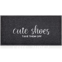 Front Door Mat Welcome Indoor Outdoor Mats Cute Shoes Take Them Off Entry Waterproof Low Profile Floor Mat For Entryway Ideal In