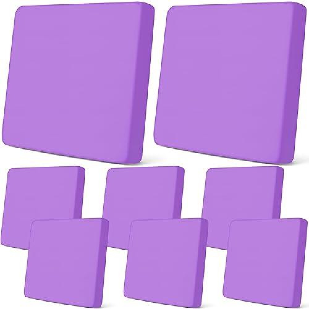 Newwiee 8 Pcs Patio Stretch Sofa Cushion Cover Outdoor Cushion Cover Replacement Patio Furniture Cushions Couch Slipcovers Chair Seat Cover Soft Flexibility Protector (Lilac Waterproof Pure)