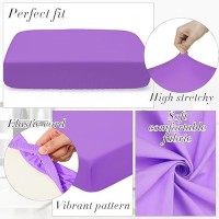 Newwiee 8 Pcs Patio Stretch Sofa Cushion Cover Outdoor Cushion Cover Replacement Patio Furniture Cushions Couch Slipcovers Chair Seat Cover Soft Flexibility Protector (Lilac Waterproof Pure)