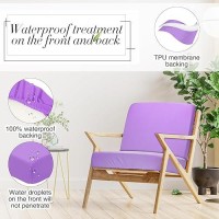 Newwiee 8 Pcs Patio Stretch Sofa Cushion Cover Outdoor Cushion Cover Replacement Patio Furniture Cushions Couch Slipcovers Chair Seat Cover Soft Flexibility Protector (Lilac Waterproof Pure)