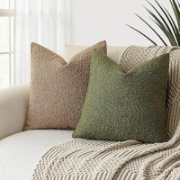 Foindtower Decorative Textured Boucle Throw Pillow Covers Accent Solid Pillow Cases Neutral Soft Cozy Couch Cushion Case For Cha