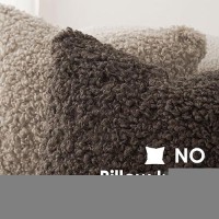 Foindtower 2 Pieces 24X24 Inch Chocolate Faux Fur Throw Pillow Cover Accent Sherpa Pillow Fuzzy Soft Pillowcases Sheepskin Deco