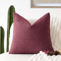 Foindtower Decorative Textured Boucle Throw Pillow Covers Accent Solid Pillow Cases Neutral Soft Cozy Couch Cushion Case For Cha