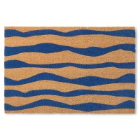 Town Country Terra Ravine Abstract Mountain Door Mat Natural Coir Heavyweight Nonslip Entryway Mat Blue 18X30