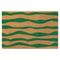 Town Country Terra Ravine Abstract Mountain Door Mat Natural Coir Heavyweight Nonslip Entryway Mat Green 18X30