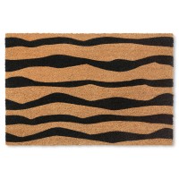 Town Country Terra Ravine Abstract Mountain Door Mat Natural Coir Heavyweight Nonslip Entryway Mat Black 18X30