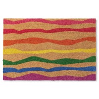 Town Country Terra Ravine Abstract Mountain Door Mat Natural Coir Heavyweight Nonslip Entryway Mat Multicolor 24X36