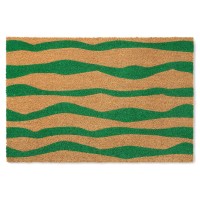 Town Country Terra Ravine Abstract Mountain Door Mat Natural Coir Heavyweight Nonslip Entryway Mat Green 24X36