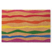 Town Country Terra Ravine Abstract Mountain Door Mat Natural Coir Heavyweight Nonslip Entryway Mat Multicolor 18X30