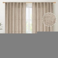 Youngstex Linen Curtains 72 Inch Length 2 Panels For Living Room Rod Pocket Textured Window Drapes Light Filtering For Dining Ro