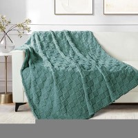 Exclusivo Mezcla Fleece Throw Blanket For Couch Super Soft 3D Checkered Jacquard Bed Blanket Cozy Fluffy Lightweight Blanket F