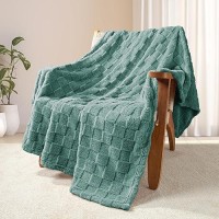 Exclusivo Mezcla Fleece Throw Blanket For Couch Super Soft 3D Checkered Jacquard Bed Blanket Cozy Fluffy Lightweight Blanket F