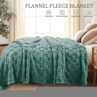 Exclusivo Mezcla Fleece Throw Blanket For Couch Super Soft 3D Checkered Jacquard Bed Blanket Cozy Fluffy Lightweight Blanket F