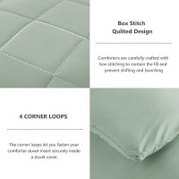 Cozylux King Size Comforter Set Sage Green Comforter King Size 3 Pieces Box Stitched Bed Set For All Seasons Soft Lightweigh