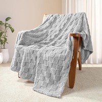 Exclusivo Mezcla Fleece Throw Blanket For Couch Super Soft 3D Checkered Jacquard Bed Blanket Cozy Fluffy Lightweight Blanket F