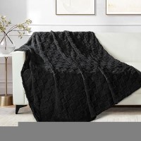 Exclusivo Mezcla Fleece Throw Blanket For Couch Super Soft 3D Checkered Jacquard Bed Blanket Cozy Fluffy Lightweight Blanket F