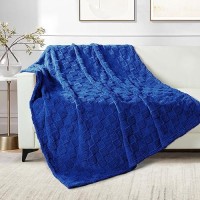 Exclusivo Mezcla Fleece Throw Blanket For Couch Super Soft 3D Checkered Jacquard Bed Blanket Cozy Fluffy Lightweight Blanket F