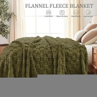 Exclusivo Mezcla Fleece Throw Blanket For Couch Super Soft 3D Checkered Jacquard Bed Blanket Cozy Fluffy Lightweight Blanket F