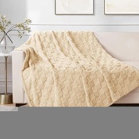 Exclusivo Mezcla Fleece Throw Blanket For Couch Super Soft 3D Checkered Jacquard Bed Blanket Cozy Fluffy Lightweight Blanket F