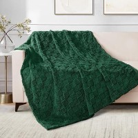 Exclusivo Mezcla Fleece Throw Blanket For Couch Super Soft 3D Checkered Jacquard Bed Blanket Cozy Fluffy Lightweight Blanket F