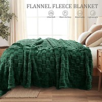 Exclusivo Mezcla Fleece Throw Blanket For Couch Super Soft 3D Checkered Jacquard Bed Blanket Cozy Fluffy Lightweight Blanket F