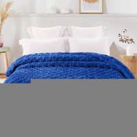 Exclusivo Mezcla King Size Flannel Fleece Blanket Super Soft 3D Checkered Jacquard Bed Blanket Cozy Fluffy Lightweight Blanket