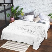 Utopia Bedding Sherpa Bed Blanket King Size White 480Gsm 90X102 Inches Soft Reversible Blanket Bulk Pack Of 6