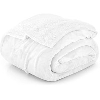 Utopia Bedding Sherpa Bed Blanket Queen Size White 480Gsm 90X90 Inches Soft Reversible Blanket Bulk Pack Of 6