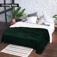 Utopia Bedding Sherpa Bed Blanket California King Size Forest Green 480Gsm 102X96 Inches Soft Reversible Blanket Bulk Pack Of