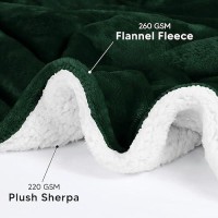 Utopia Bedding Sherpa Bed Blanket California King Size Forest Green 480Gsm 102X96 Inches Soft Reversible Blanket Bulk Pack Of