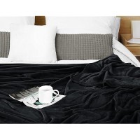 Utopia Bedding Fleece Blanket Queen Size Black 250Gsm 90X90 Inches Luxury Soft Bed Blanket Bulk Pack Of 9