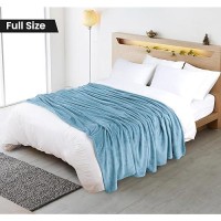 Utopia Bedding Fleece Blanket Full Size Washed Blue 250Gsm 90X84 Inches Luxury Soft Bed Blanket Bulk Pack Of 9