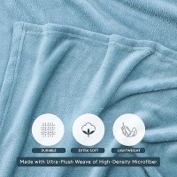 Utopia Bedding Fleece Blanket Queen Size Washed Blue 250Gsm 90X90 Inches Luxury Soft Bed Blanket Bulk Pack Of 9